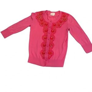 Kate Spade Pink Embellished Button-Up Cardigan